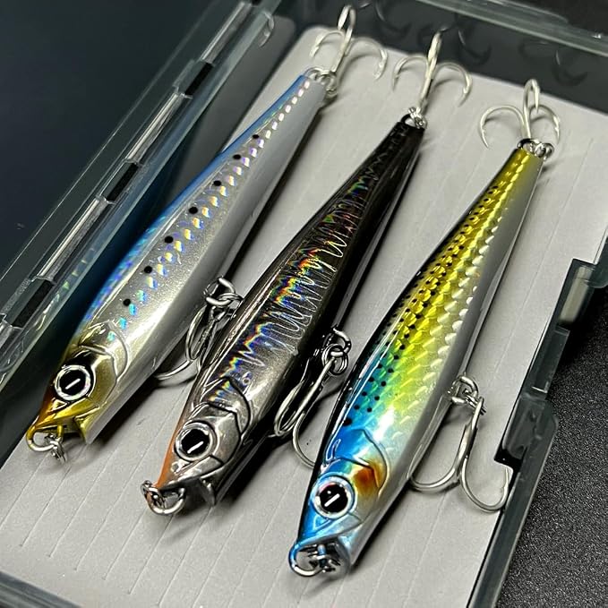 Ocean Fishing Minnow Lures 3pcs | High-Index Plastic Jerkbait Swimbaits for Bass & Trout