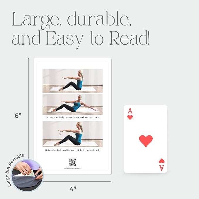 56 Pilates Cards- Use with Magic Circle - 40 Exercises Pilates Workout Cards with the Ring and Ball - Detailed Photos and Video Instructions - Equipment Optional. (56 Pilates Cards with Equipment)