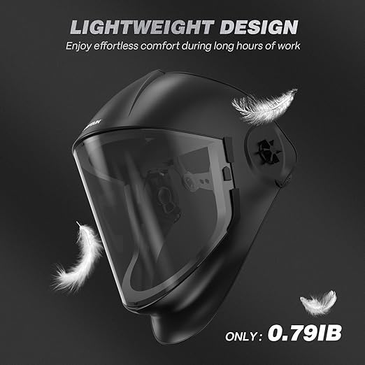 ARCCAPTAIN Panoramic Full Face Shield, Full Face Impact Resistant Mask with Polycarbonate Visor and Adjustable Ratcheting Headgear, ANSI Z87.1 Certified for Grinding, Cutting, Industrial Use