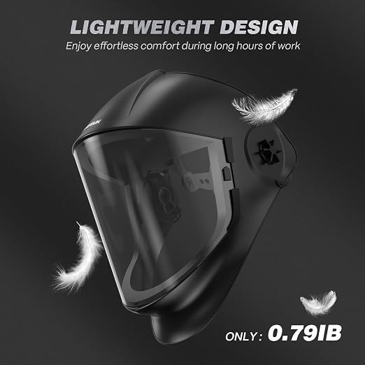 ARCCAPTAIN Anti-Fog Panoramic Full Face Shield, Clear Polycarbonate Full Face Mask with Impact Protection and Adjustable Ratcheting Headgear, ANSI Z87.1 Certified for Grinding and Cutting