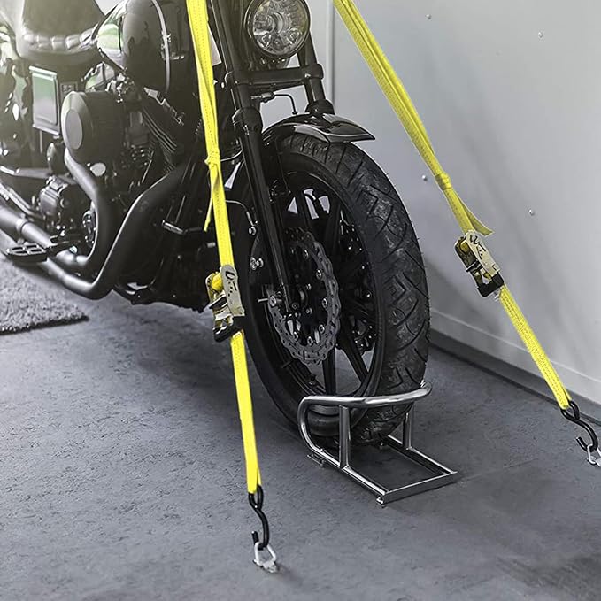 XSTRAP STANDARD 8-Pack Ratchet Tie Down Straps, 1" x 10ft, 900lb Break Strength Heavy Duty Straps for Motorcycles, ATVs, Lawn Equipment, Appliances & Truck Cargo - Yellow