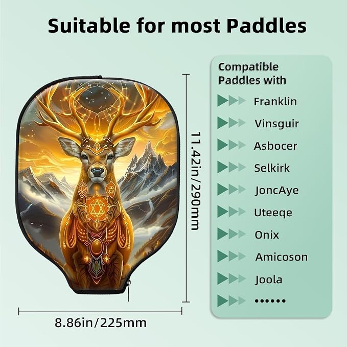 Pickleball Paddle Cover- Premium Water-Resistant Racket Sleeves with Reinforced Zippers, Universal Fit for USAPA Standard Paddles, Extra Padding Protection 6
