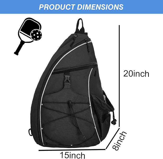WOLT Pickleball Bag,Crossbody Sling Bags for Women Men,Pickleball Backpack with Fence Hook for Tennis, Racketball