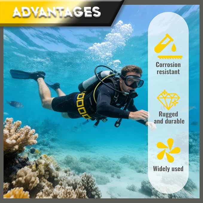 4 Pcs Scuba Weight Belt,Diving Weight Belt with Metal Block Buckle Coated Dive Weights Nylon Dive Belt Suitable for Free Diving