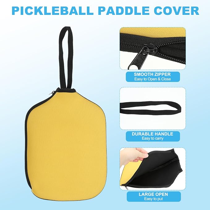 PATIKIL Pickleball Paddle Covers Neoprene Pickleball Racket Sleeve Paddle Storage Bag with Carrying Strap for Pickleball Paddles