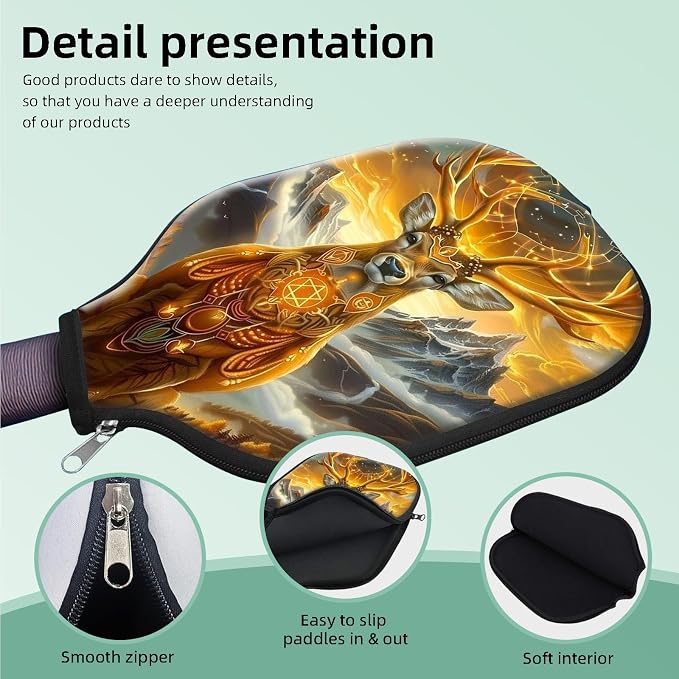 Pickleball Paddle Cover- Premium Water-Resistant Racket Sleeves with Reinforced Zippers, Universal Fit for USAPA Standard Paddles, Extra Padding Protection 6