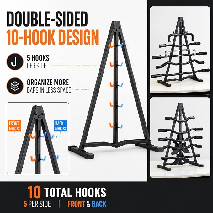 Cable Attachment Storage Rack, LAT Pulldown Bar Holder, Home Gym Organizer for Cable Handles and Attachments