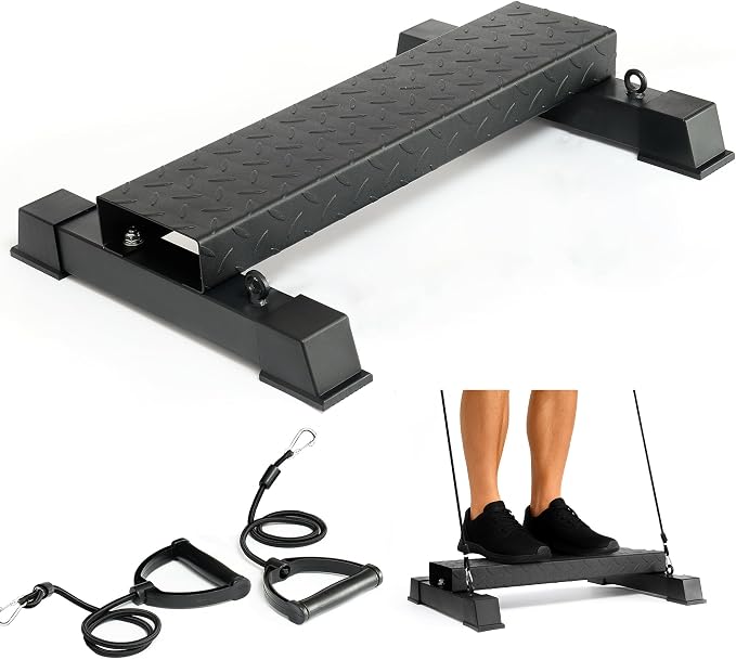 Steel Standing Calf Raise Bar, Anti-Slip Calf Raise Block & Platform, Calf Stretcher Machine for Home Gym, Ankle Rehab & Squat