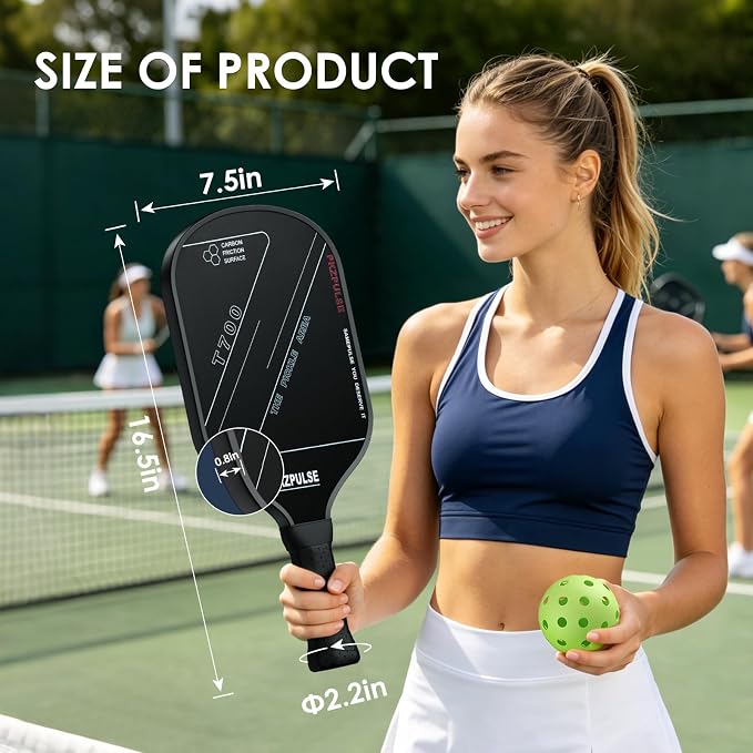 Pickleball Paddles Set – 2 Paddles, 4 Standard Balls, Portable Bag – for Casual Play & Family Fun