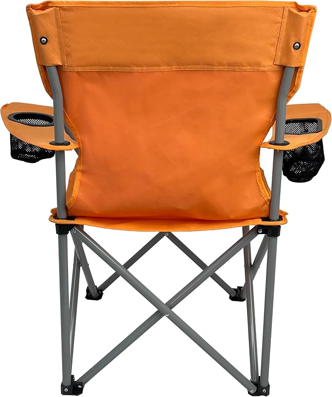 Anytime Chair for Camping, Sports, and The Outdoors w/Carry Bag, Camping Chairs for Adults, Folding Chair for Outside, (by Caddis Sports) (1, Orange)