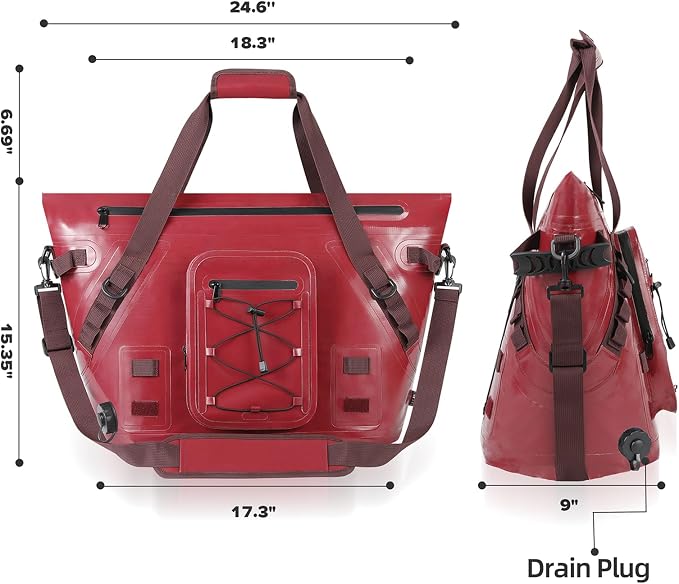 MORXPLOR Insulated Fish Cooler Kill Bag with Flat Bottom-26x18 31x14 40x16 50x18 60x20 70x25 Inches Waterproof Fishing Tackle Kill Cooler Bag