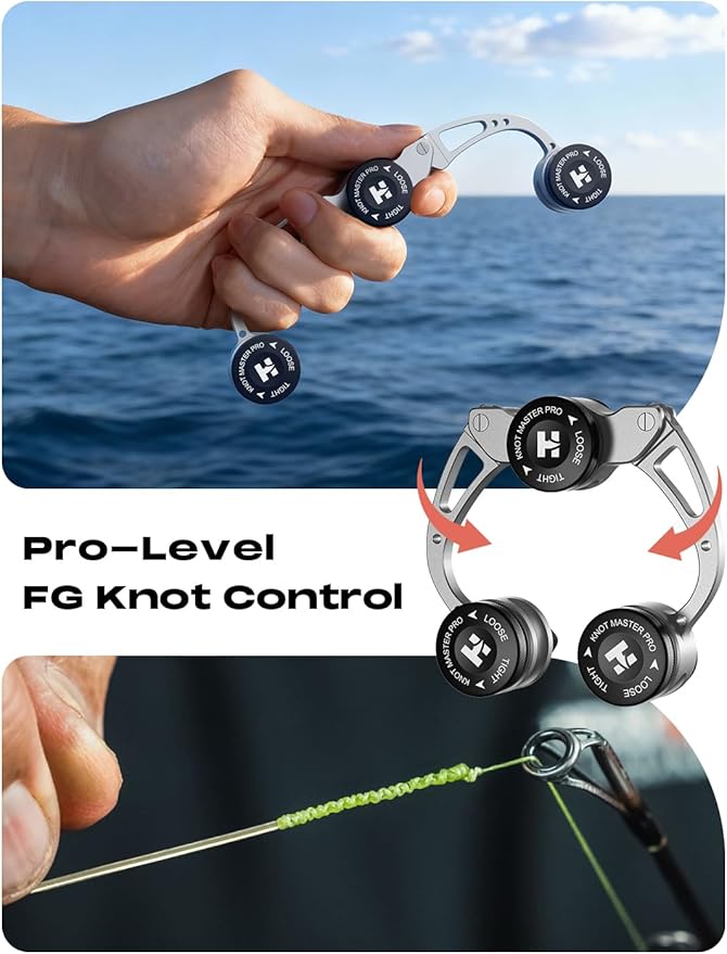 HOOK-EZE FG Knot Tying Tool and Knot Puller Tying Tool, Premium Fishing Gifts for Saltwater Freshwater Anglers Fishermen