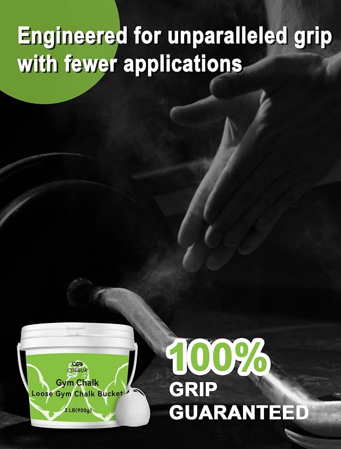 2 LB Loose Gym Chalk Bucket - Premium Powder Chalk with Empty Chalk Bag & Spoon, Multi-Purpose for Weightlifting, Gymnastics, and Workouts