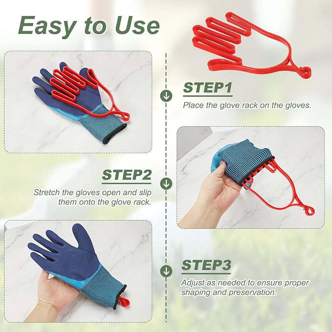 PATIKIL Golf Gloves Stretcher, Plastic Keeper Support Rack Holder Dryer Hanger Frame with Hanging Hooks for Men Women Sports Gloves Maintenance
