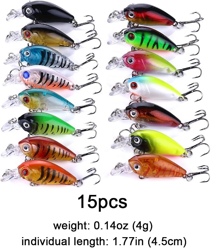 Fishing Lures Kit Minnow Popper Crank Baits Freshwater Bass Fishing Baits Set