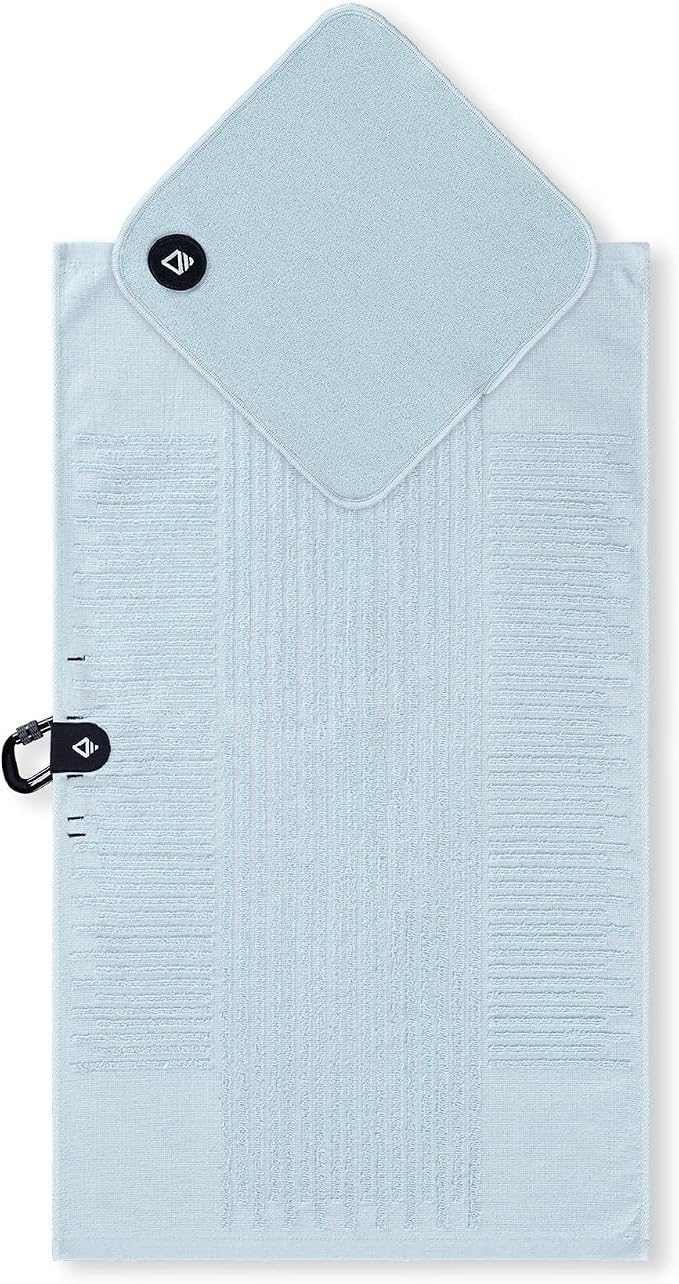 Nomadix Golf Towel Set – Premium Microfiber Golf Towels for Clubs & Balls – Ultra Absorbent, Quick Dry, Sand Resistant – Durable Waffle Weave Golf Cleaning Towel with Clip (Fairway Pale Blue)