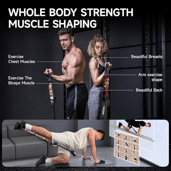 Innstar Multi-Function Resistance Bands for Working Out, Push Up Exercise Bands Resistance Bands Set for Bench Press Gym Equipment, Home Workout, Travel Portabl