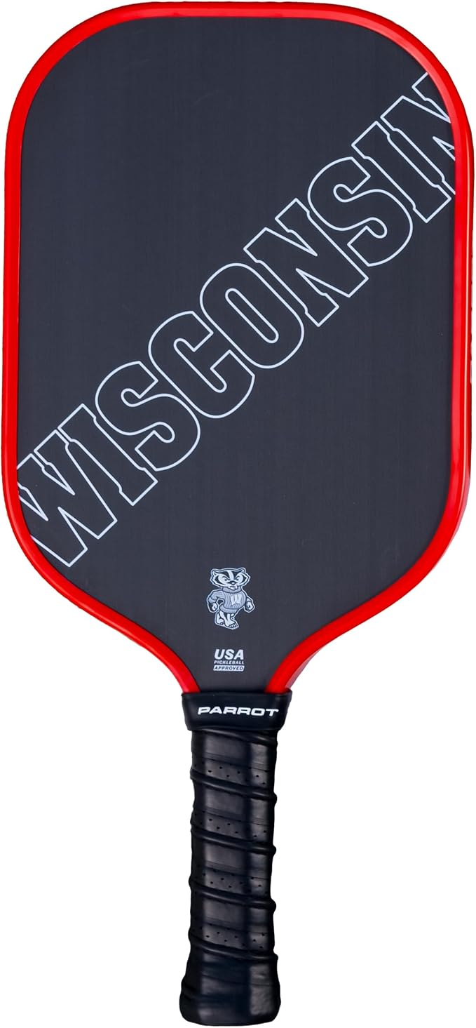 Team Golf Parrot Paddles NCAA Wisconsin Pro-Formance Pickleball Paddle (Wordmark)