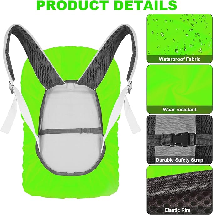 LAMA Waterproof Backpack Rain Cover, Reflective Rucksack Rain Cover for Anti-Dust/Anti-Theft/Bicycling/Hiking/Camping/Traveling/Outdoor Activities,XXL Size (for 75L-85L Backpack),1 Pcs Green