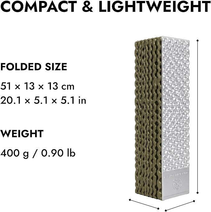 Ultralight Foam Backpacking Sleeping Pad – Foldable Camping Mat with Closed-Cell Insulation, Silent & Durable Camping Pad, Compact Accordion Camping Mattress for Hiking, Tent, Ground