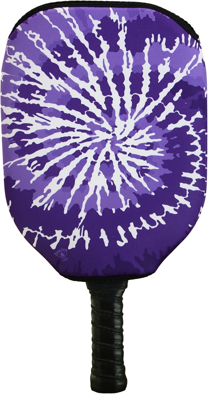 BeeJos Spirl Tie-Dye: Premium Slip-On Pickleball Paddle Cover-Fits Standard Size Paddles-Zipperless (Paddle not Included) Handmade in USA