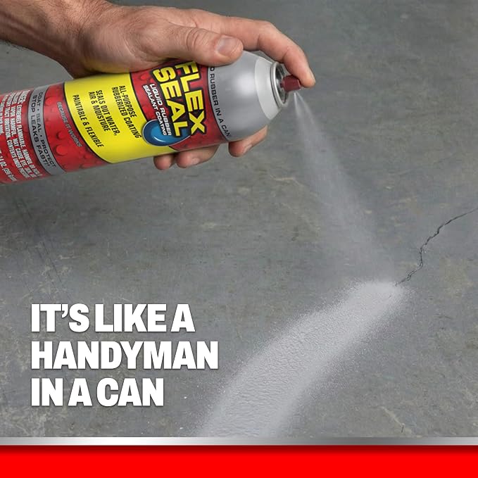 Flex Seal, 14 oz, 2-Pack, Gray, Stop Leaks Instantly, Waterproof Rubber Spray On Sealant Coating, Perfect for Gutters, Wood, RV, Campers, Roof Repair, Skylights, Windows, and More