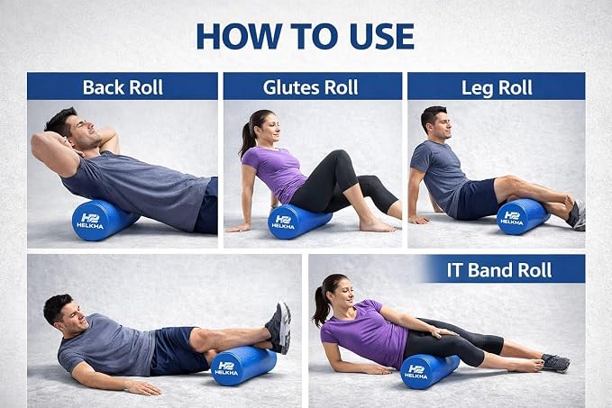 Foam Roller for Muscle Massage and Recovery – Soft Density Foam Roller for Yoga, Pilates, Physical Therapy and Gym – Back, Legs and Full Body Massage