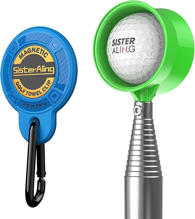Magnetic Clip for Golf Towel and 9ft/12ft Water Telescopic Golf Ball Retriever
