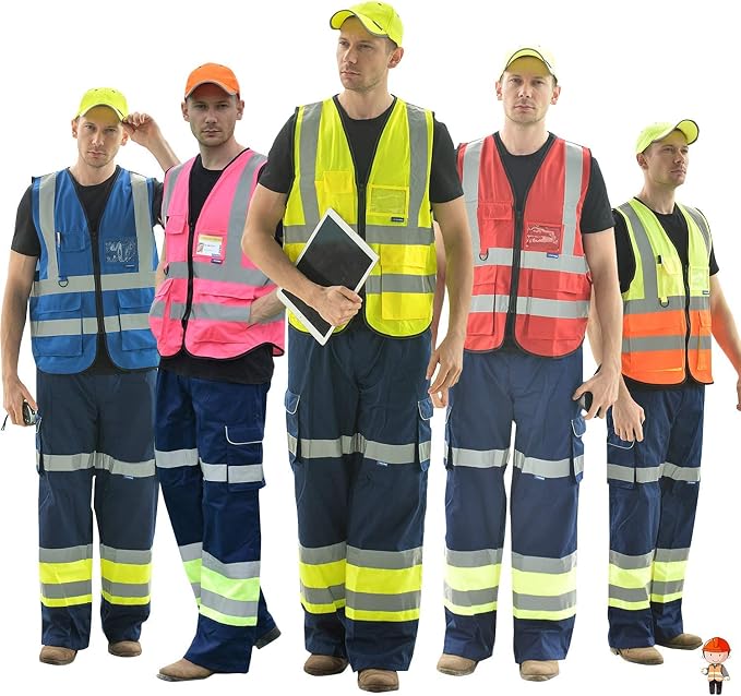 A-SAFETY Orange 4XL 5XL High Visibility Safety Vest Reflective BIG AND TALL
