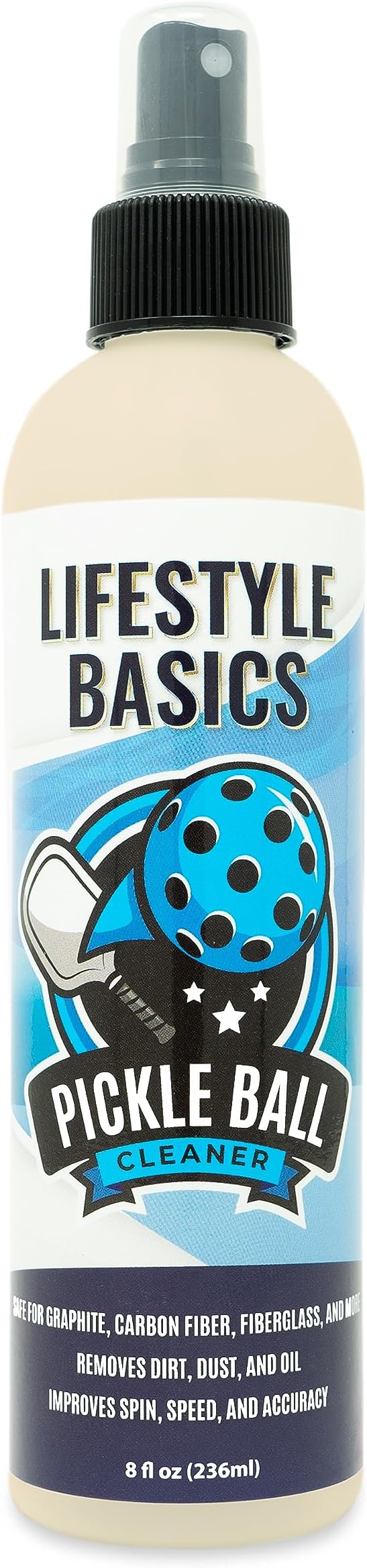 Lifestyle Basics Pickleball Paddle Cleaner Spray & Pickleball Paddle Eraser | Improves Spin and Accuracy | Washes Away Dirt, Oil, Sand, Dust, and Gr