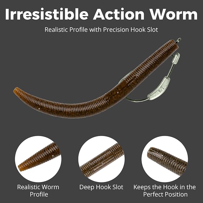 4"/5" Senko Worms Kit, Salt Impregnated Soft Plastic Lures | 30/50/78/100 Wacky Worms for Bass Fishing, Freshwater & Saltwater Applications,Artificial fishing bait