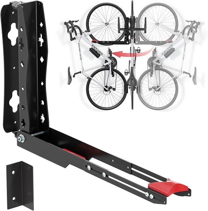 Urban Deco Swivel Bike Wall Mount,Adjustable Bike Hanger,Space Saving Bike Rack Garage,Easy to Load and Unload Bike Rack Wall Mount Can Hold Up to 77 lbs (1)