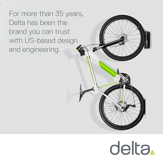 Swivel Bike Wall Mount by Delta Cycle - Garage Bike Rack Swings 90 Degrees For More Floor Space - Bike Wall Hanger With Rear Tire Tray - Vertical Bike Rack Holds Any Bike Up To 40 lbs