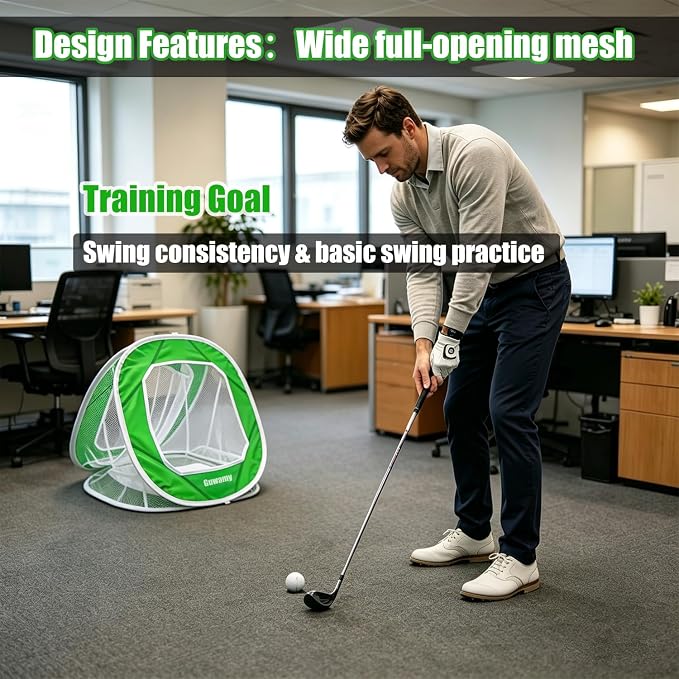 3-in-1 Pop Up Golf Chipping Net – Precision & Distance Trainer, Easy Indoor/Outdoor Setup – Ideal Gift