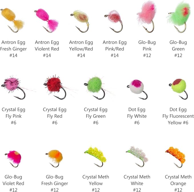 BASSDASH Fly Fishing Flies Kit Fly Assortment Trout Bass Fishing with Fly Box with Dry/Wet Flies, Nymphs, Streamers, Popper