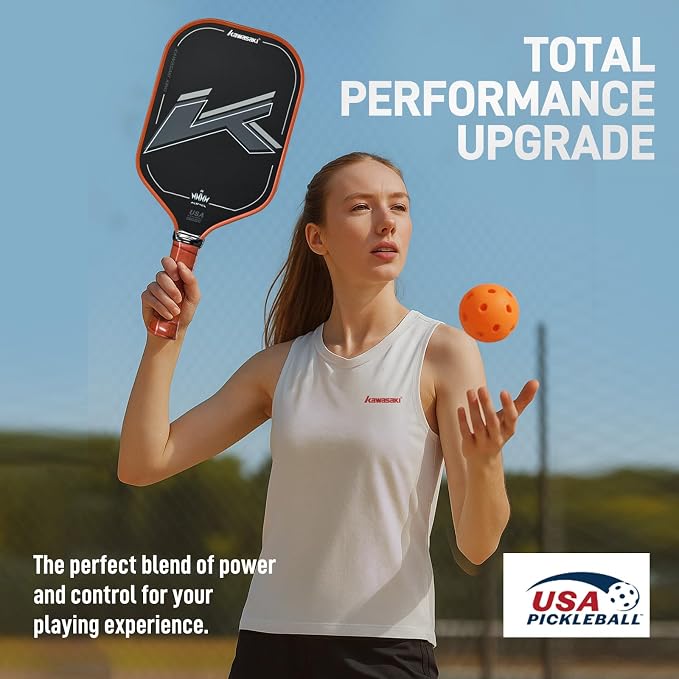 Pickleball Paddle, Kawasaki T700 Carbon Fiber (CFS)-USAPA Approved King Series Pickleball Racket 16mm for Tournament Level, with Cover Case/Grip