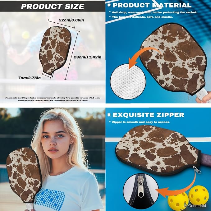 Pickleball Paddles Set 3PCS Pickleball Paddle Case Pickleball Racket Pickleball Bag Ideal for Beginners Gifts