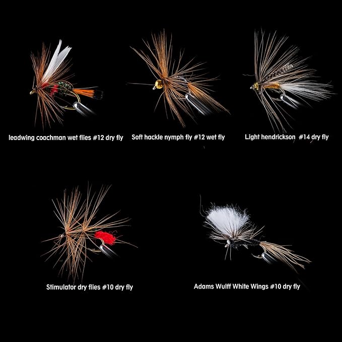 Goture Fly Fishing Flies Kit,25pcs/30pcs/100pcs Fly Fishing Lures,Dry Flies Wet Flies Streamers Nymphs Flies, Fly Fishing Assortment Kit for Bass Trout Salmon Fishing