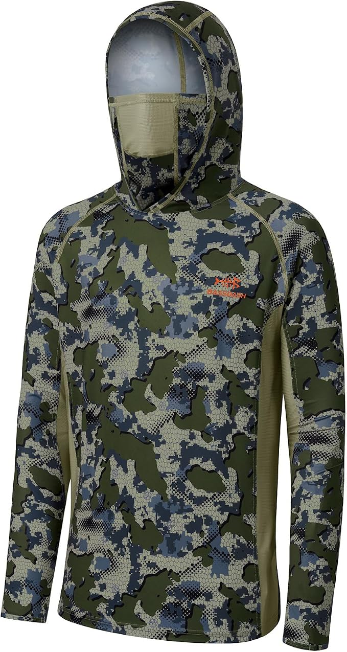 BASSDASH Men's UPF 50+ Camo Long Sleeve Hunting Fishing Hoodie Shirt