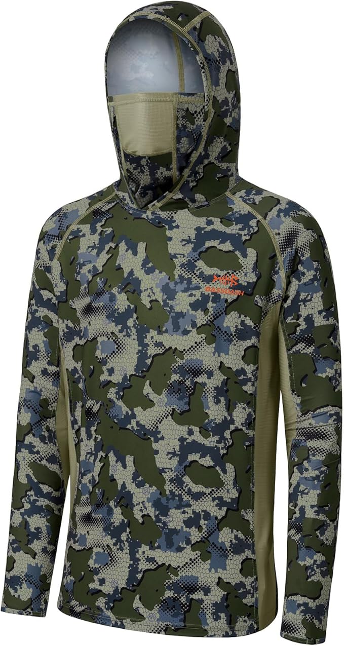 BASSDASH Men's UPF 50+ Camo Long Sleeve Hunting Fishing Hoodie Shirt