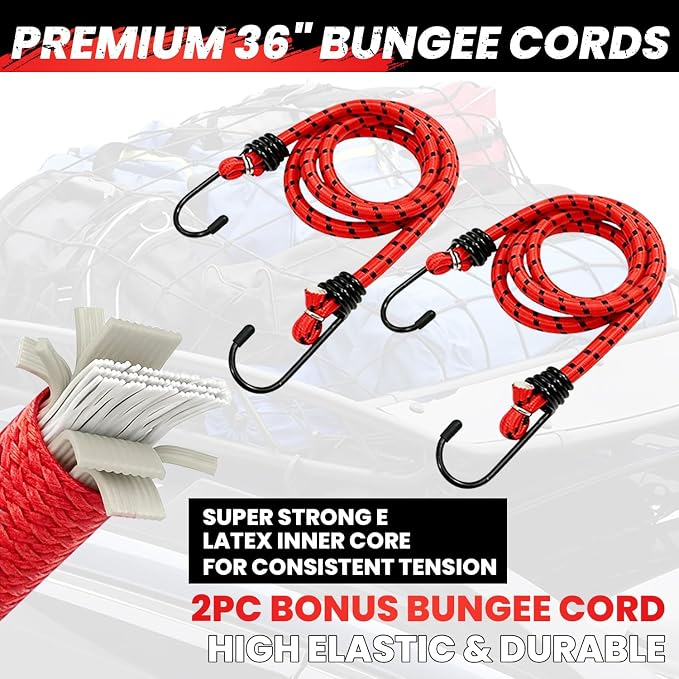 Ratchet Straps Medium Duty 4 Pack -1 Inch x 15 Feet (1,823LB Break Strength)- Motorcycle Tie Down Straps -Soft Loops with Bungee Cords- Ratchet Tie Down Set for Powersports, Motorcycle or Moving Cargo