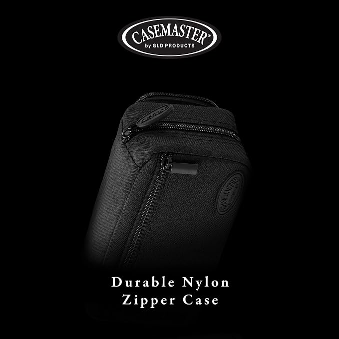Casemaster Plazma Pro, 6 Dart Case for Soft and Steel Tip Darts, Features Large Front Mobile Device Pocket, Built-In Storage Tubes and Pockets for Flights, Tips, Shafts, and Personal Items