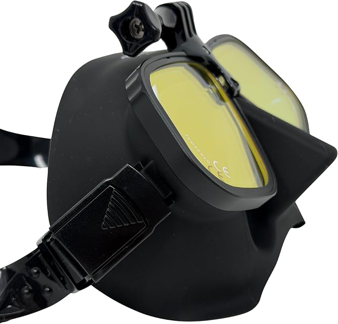 Tidal APEX Freedive Mask with Action Camera Mount- Low Volume Designed for Freediving, Spearfishing, Scuba Diving, and Snorkeling. Advanved Anti-Fog Freediving mask.