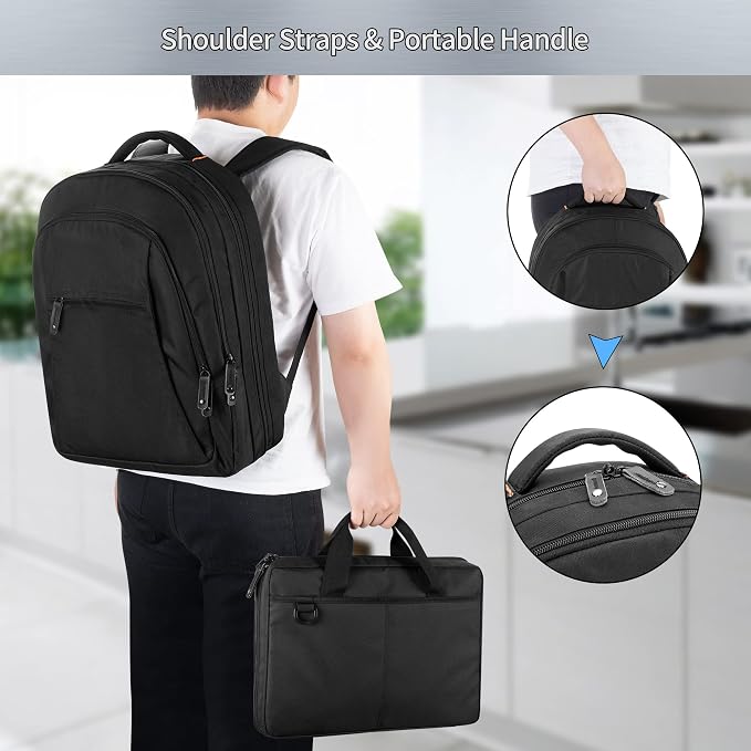 samdew Three-layer Chef Backpack with Knife Bag, Professional Knife Backpack & Chef Bag with 12 + 23 Slots & Multiple Pockets, Chef Knife Carrying Case Roll for Kitchen Utensils (Knife Not Included)