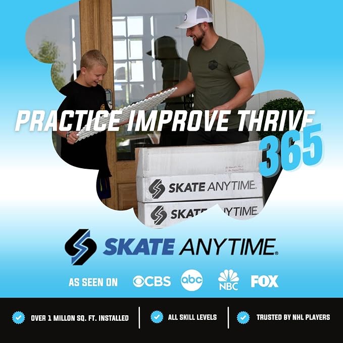 Skate Anytime - Synthetic Ice for Hockey - Skateable Artificial Ice Tiles - Backyard Ice Rink - Expandable