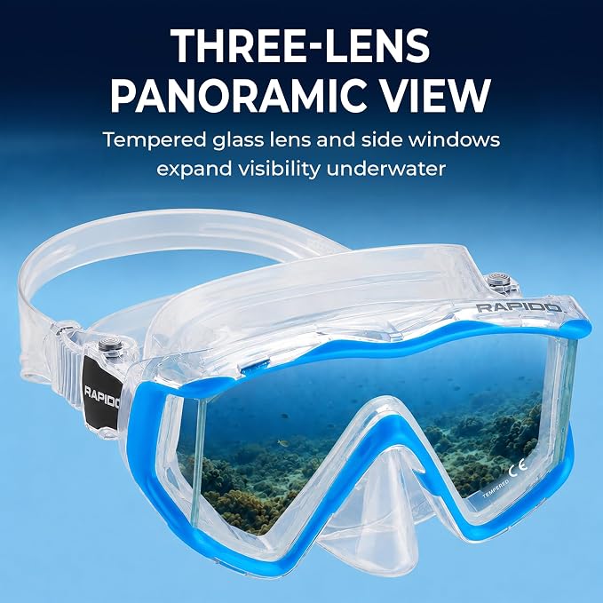 Rapido Clareza Three Lens Mask and Snorkel Combo
