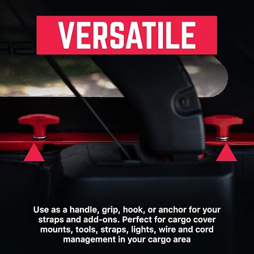 GPCA - GP Anchor, Quick-Release Tie Down Anchor Thumbscrew, Bolts Set for Fast Jeep Top Removal Lift, Easy-to-Install Truck Tie Downs, Jeep Wrangler Accessories for 4xe, JL, TJ and YJ, Red, 6 Packs