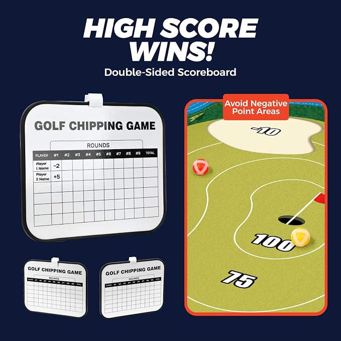 TOY Life Chipping Golf Practice Mats Golf Game Training Mat Indoor Outdoor Games for Adults Family Kids Outdoor Play Equipment Stick Chip Golf Set Backyard Game(Patented)
