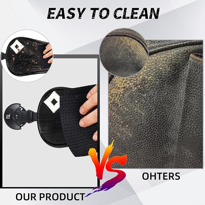 Golf Club Head Covers for Driver Fairway Woods Hybrid, Premium PU Leather Golf Head Covers with Carbon Fiber Pattern, Interchangeable Number Tags, Waterproof Golf Club Covers Set for Men Women