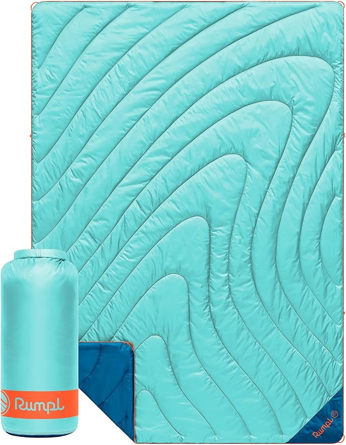 Rumpl Original Puffy 1-Person Blanket for Camping and Outdoors, Seafoam